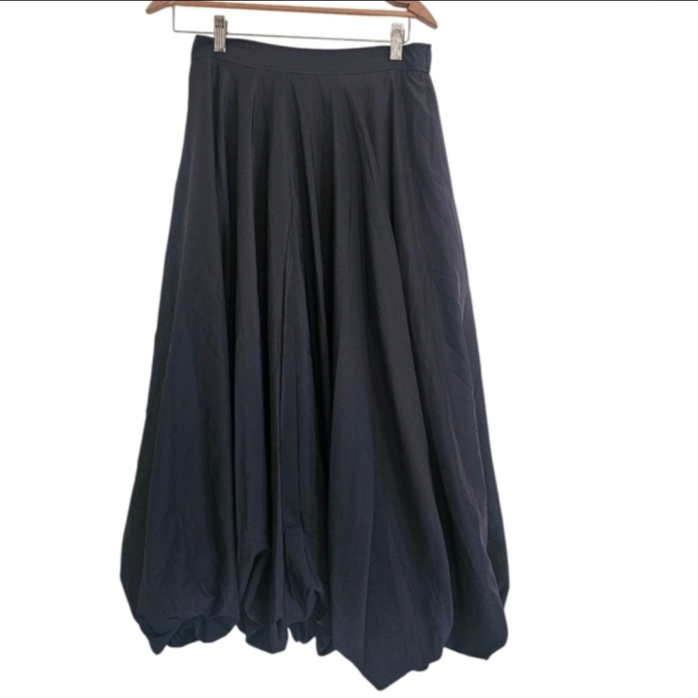 COS Black Avant-Garde Modern Bubble Hem Midi Skirt, Size 6